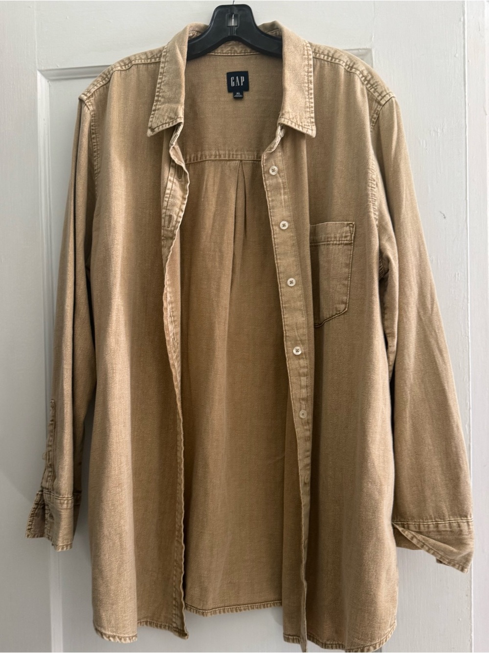 GAP Women's Tan Denim Button-Down Shirt
